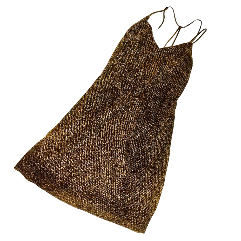 ✨$9 when bundled✨ Shimmering metallic Gold Spaghetti Strap Dress ✨💫